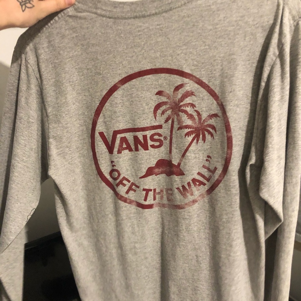 Long Sleeve Maroon Palm Tree Shirt